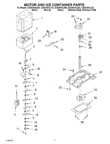 05 - Motor And Ice Container parts for Whirlpool Refrigerator GS6SHAXLQ02 from AppliancePartsPros.com
