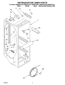 02 - Refrigerator Liner Parts parts for Whirlpool Refrigerator GS6SHAXLT03 from AppliancePartsPros.com