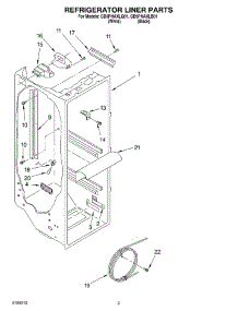 02 - Refrigerator Liner Parts parts for Whirlpool Refrigerator GD5PHAXLQ01 from AppliancePartsPros.com