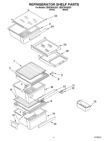 03 - Refrigerator Shelf Parts parts for Whirlpool Refrigerator GD5PHAXLQ01 from AppliancePartsPros.com