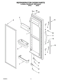 06 - Refrigerator Door Parts parts for Whirlpool Refrigerator GD5PHAXLQ01 from AppliancePartsPros.com