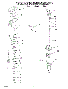 05 - Motor And Ice Container parts for Whirlpool Refrigerator GD2SHAXKB01 from AppliancePartsPros.com