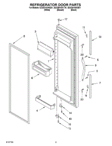 06 - Refrigerator Door parts for Whirlpool Refrigerator GD2SHAXKB01 from AppliancePartsPros.com