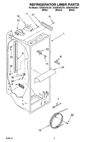 02 - Refrigerator Liner Parts parts for Whirlpool Refrigerator GD5SHAXLT01 from AppliancePartsPros.com