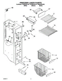 04 - Freezer Liner Parts parts for Whirlpool Refrigerator GD5SHAXLT01 from AppliancePartsPros.com