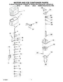 05 - Motor And Ice Container parts for Whirlpool Refrigerator GS2SHAXLB03 from AppliancePartsPros.com