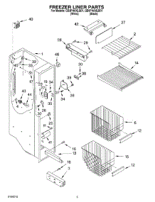 04 - Freezer Liner Parts parts for Whirlpool Refrigerator GD5PHAXLB01 from AppliancePartsPros.com