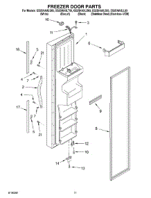 07 - Freezer Door parts for Whirlpool Refrigerator GS2SHAXLB03 from AppliancePartsPros.com