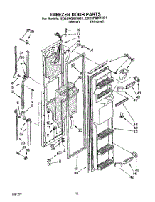 09 - Freezer Door parts for Whirlpool Refrigerator ED25PQXYW01 from AppliancePartsPros.com