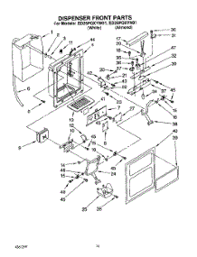 10 - Dispenser Front parts for Whirlpool Refrigerator ED25PQXYW01 from AppliancePartsPros.com