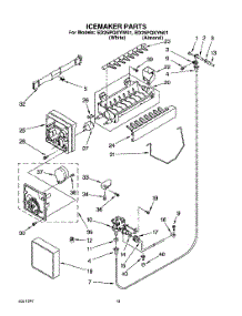 12 - Ice Maker parts for Whirlpool Refrigerator ED25PQXYW01 from AppliancePartsPros.com