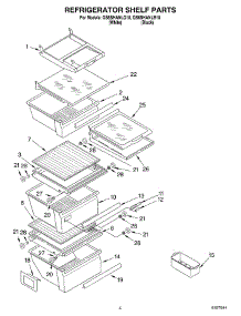 03 - Refrigerator Shelf parts for Whirlpool Refrigerator GS6SHANLB10 from AppliancePartsPros.com