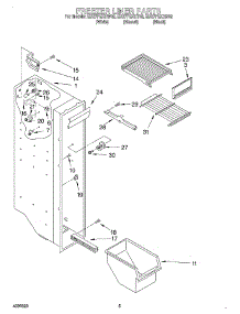 04 - Freezer Liner parts for Whirlpool Refrigerator ED27PEXHW02 from AppliancePartsPros.com