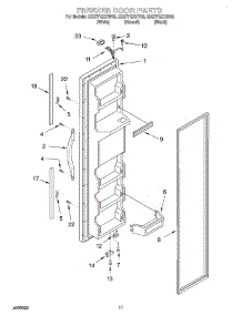07 - Freezer Door parts for Whirlpool Refrigerator ED27PEXHW02 from AppliancePartsPros.com
