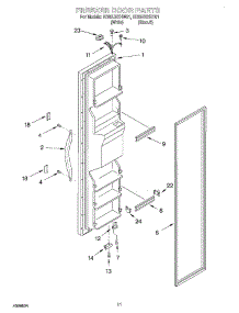 07 - Freezer Door parts for Whirlpool Refrigerator ED25UEXHT01 from AppliancePartsPros.com