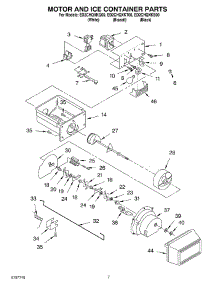 06 - Motor And Ice Container parts for Whirlpool Refrigerator ED2CHQXKB00 from AppliancePartsPros.com