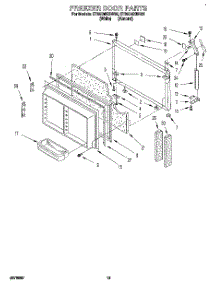 08 - Freezer Door parts for Whirlpool Refrigerator ET25DMXBW02 from AppliancePartsPros.com