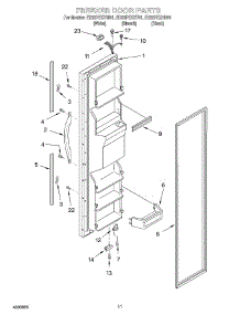 07 - Freezer Door parts for Whirlpool Refrigerator ED22PEXHW01 from AppliancePartsPros.com