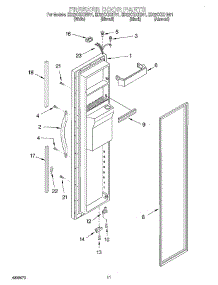 08 - Freezer Door parts for Whirlpool Refrigerator ED22CQXHW01 from AppliancePartsPros.com