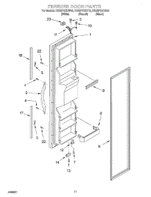 07 - Freezer Door parts for Whirlpool Refrigerator ED25PEXHB02 from AppliancePartsPros.com