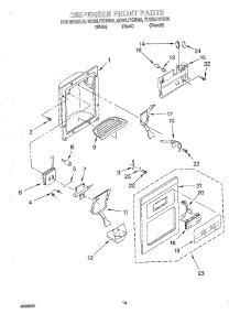 08 - Dispenser Front parts for Whirlpool Refrigerator ED25LFXHW02 from AppliancePartsPros.com