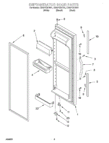 06 - Refrigerator Door parts for Whirlpool Refrigerator ED25PEXHT01 from AppliancePartsPros.com