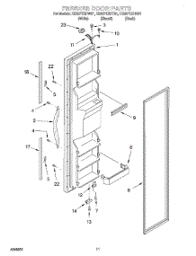 07 - Freezer Door parts for Whirlpool Refrigerator ED25PEXHT01 from AppliancePartsPros.com