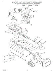 05 - Motor And Ice Container parts for Whirlpool Refrigerator ED25CQXFN00 from AppliancePartsPros.com