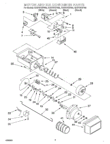 05 - Motor And Ice Container parts for Whirlpool Refrigerator GD27DFXFW03 from AppliancePartsPros.com