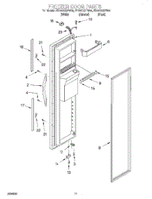 07 - Freezer Door parts for Whirlpool Refrigerator ED25CQXFB00 from AppliancePartsPros.com
