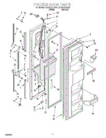 07 - Freezer Door parts for Whirlpool Refrigerator ED20TQXEW01 from AppliancePartsPros.com