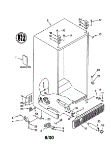 Cabinet parts for Whirlpool Refrigerator GD22DFXFT0 from AppliancePartsPros.com