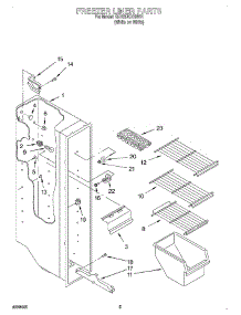04 - Freezer Liner parts for Whirlpool Refrigerator GD22DKXHW01 from AppliancePartsPros.com