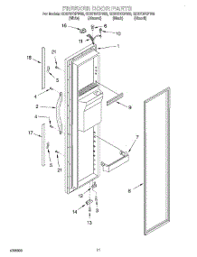 07 - Freezer Door parts for Whirlpool Refrigerator GD27DFXFN03 from AppliancePartsPros.com