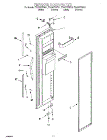 07 - Freezer Door parts for Whirlpool Refrigerator ED25QFXHW01 from AppliancePartsPros.com