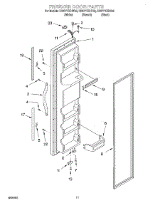 07 - Freezer Door parts for Whirlpool Refrigerator ED27PEXHT00 from AppliancePartsPros.com