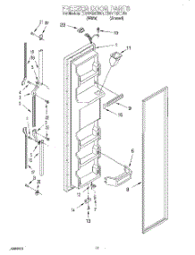 07 - Freezer Door parts for Whirlpool Refrigerator ED27PQXEW01 from AppliancePartsPros.com
