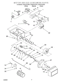 05 - Motor And Ice Container parts for Whirlpool Refrigerator ED22PEXHT01 from AppliancePartsPros.com
