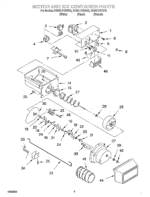 06 - Motor And Ice Container parts for Whirlpool Refrigerator ED22LFXHW00 from AppliancePartsPros.com