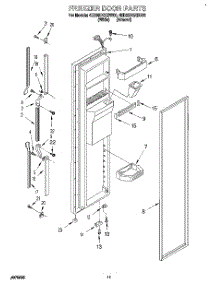 07 - Freezer Door parts for Whirlpool Refrigerator ED25PBXBW00 from AppliancePartsPros.com