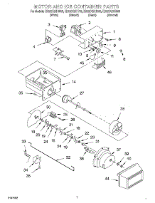 06 - Motor And Ice Container parts for Whirlpool Refrigerator ED22CQXHW03 from AppliancePartsPros.com