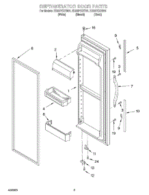 06 - Refrigerator Door parts for Whirlpool Refrigerator ED22PEXHB01 from AppliancePartsPros.com