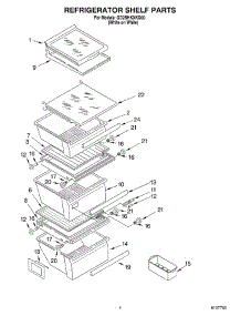 03 - Refrigerator Shelf parts for Whirlpool Refrigerator GD2SHKXKQ00 from AppliancePartsPros.com