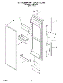 06 - Refrigerator Door parts for Whirlpool Refrigerator GD2SHKXKQ00 from AppliancePartsPros.com
