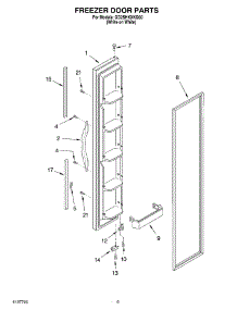 07 - Freezer Door parts for Whirlpool Refrigerator GD2SHKXKQ00 from AppliancePartsPros.com