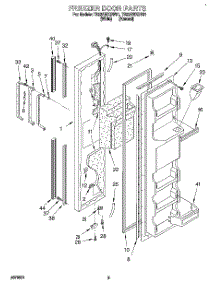 07 - Freezer Door parts for Whirlpool Refrigerator TS22AWXBN01 from AppliancePartsPros.com