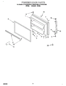 06 - Freezer Door, Lit / Optional parts for Whirlpool Refrigerator ET19DKXDN03 from AppliancePartsPros.com