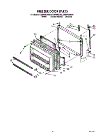 05 - Freezer Door parts for Whirlpool Refrigerator ET20PKXZW00 from AppliancePartsPros.com