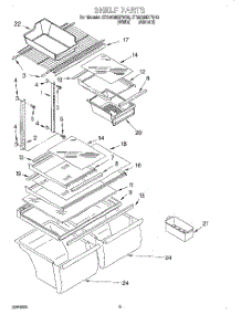 05 - Shelf parts for Whirlpool Refrigerator ET20GMXFW00 from AppliancePartsPros.com