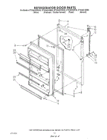 08 - Refrigerator Door , Lit / Optioanl parts for Whirlpool Refrigerator ET20AKXSW06 from AppliancePartsPros.com